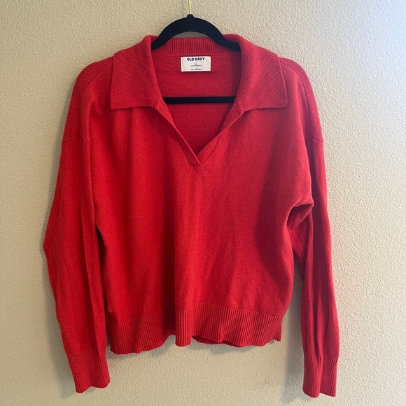 Old Navy polo sweater red size medium - Picture 1 of 5